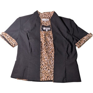 Women's Dress Barn Combo 2pc Animal Print Size 12 Tank With Overtop Shirt EUC